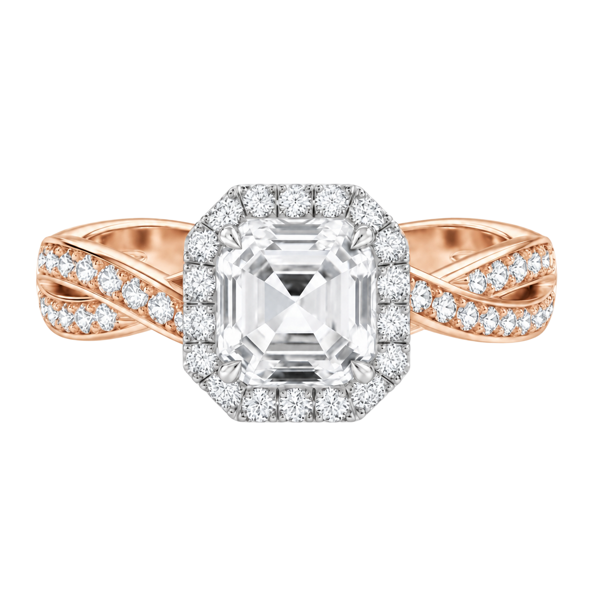 Braid - Asscher - Rose/White Tone - Channel