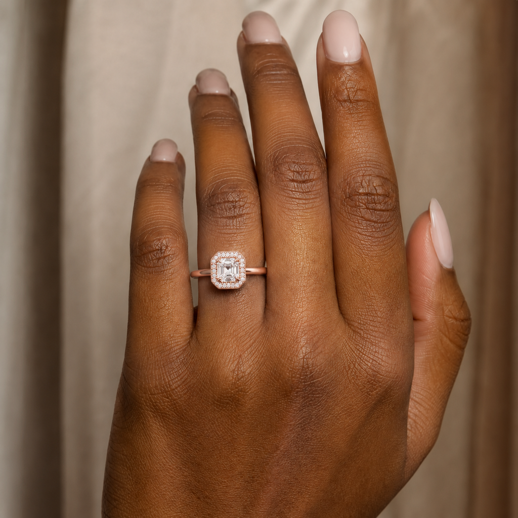 Deneuve - Asscher - Rose Gold - Plain