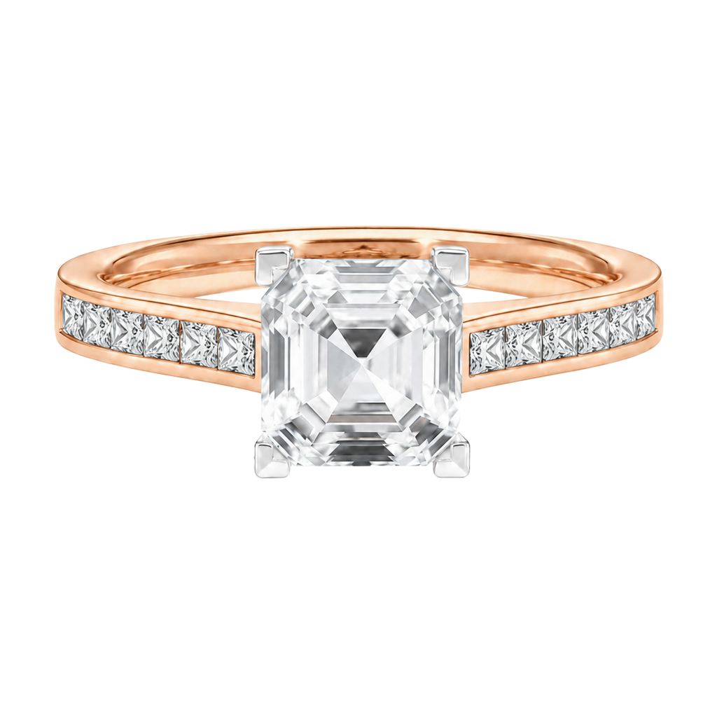 Basilica - Asscher - Rose/White Tone - Channel