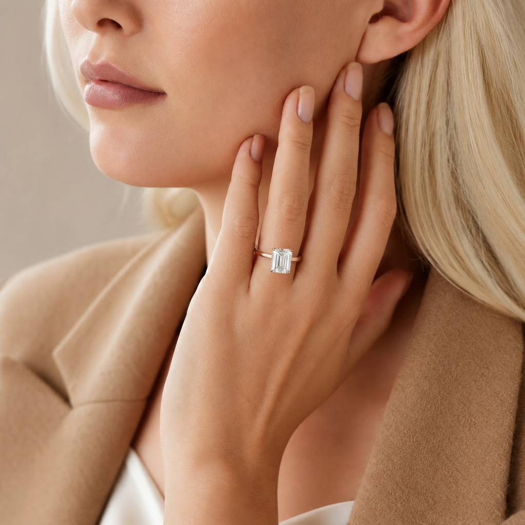 Basilica - Asscher - Rose Gold - Plain