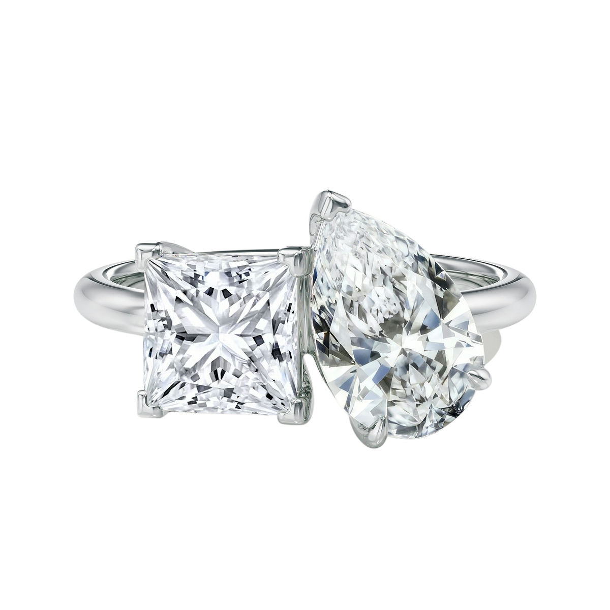 Duo - Princess - White Gold - Plain