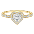 Deneuve - Heart - Yellow Gold - Pavé