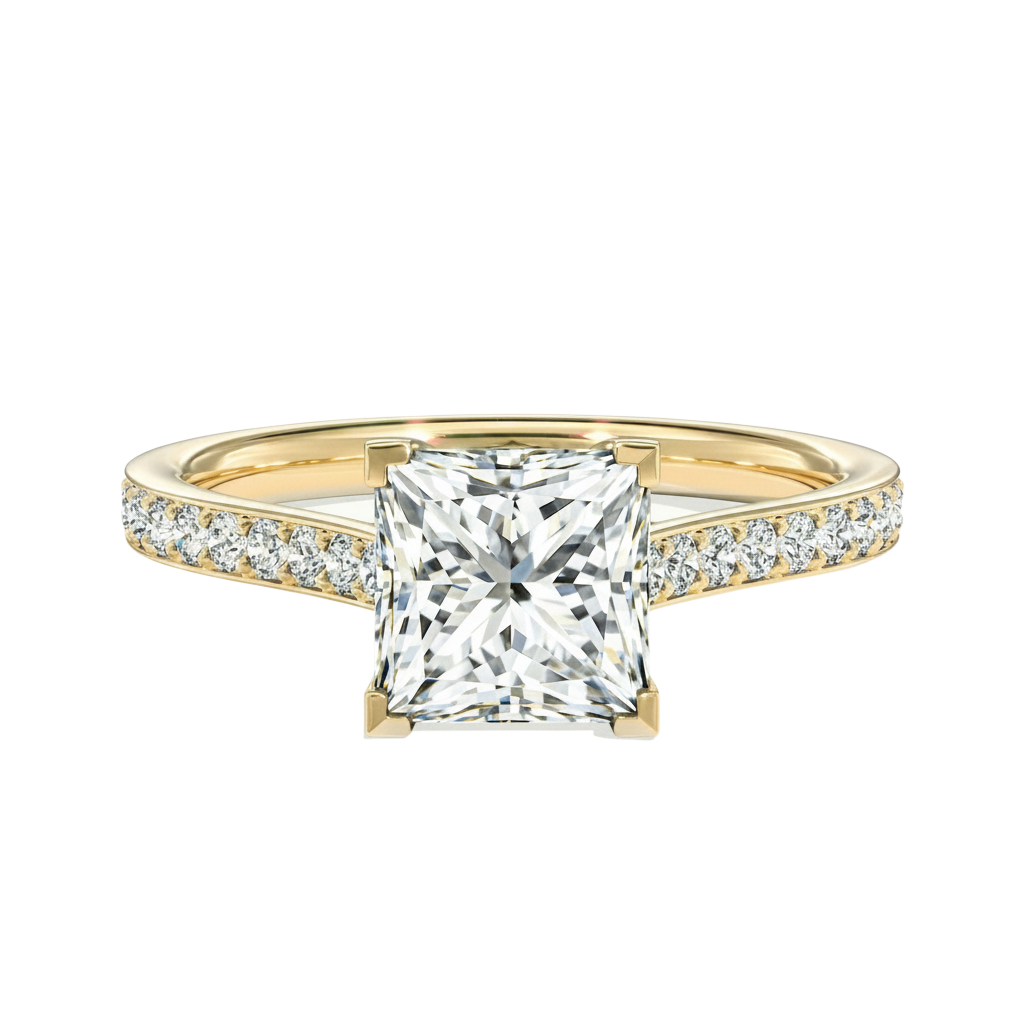 Basilica - Princess - Yellow Gold - Pavé