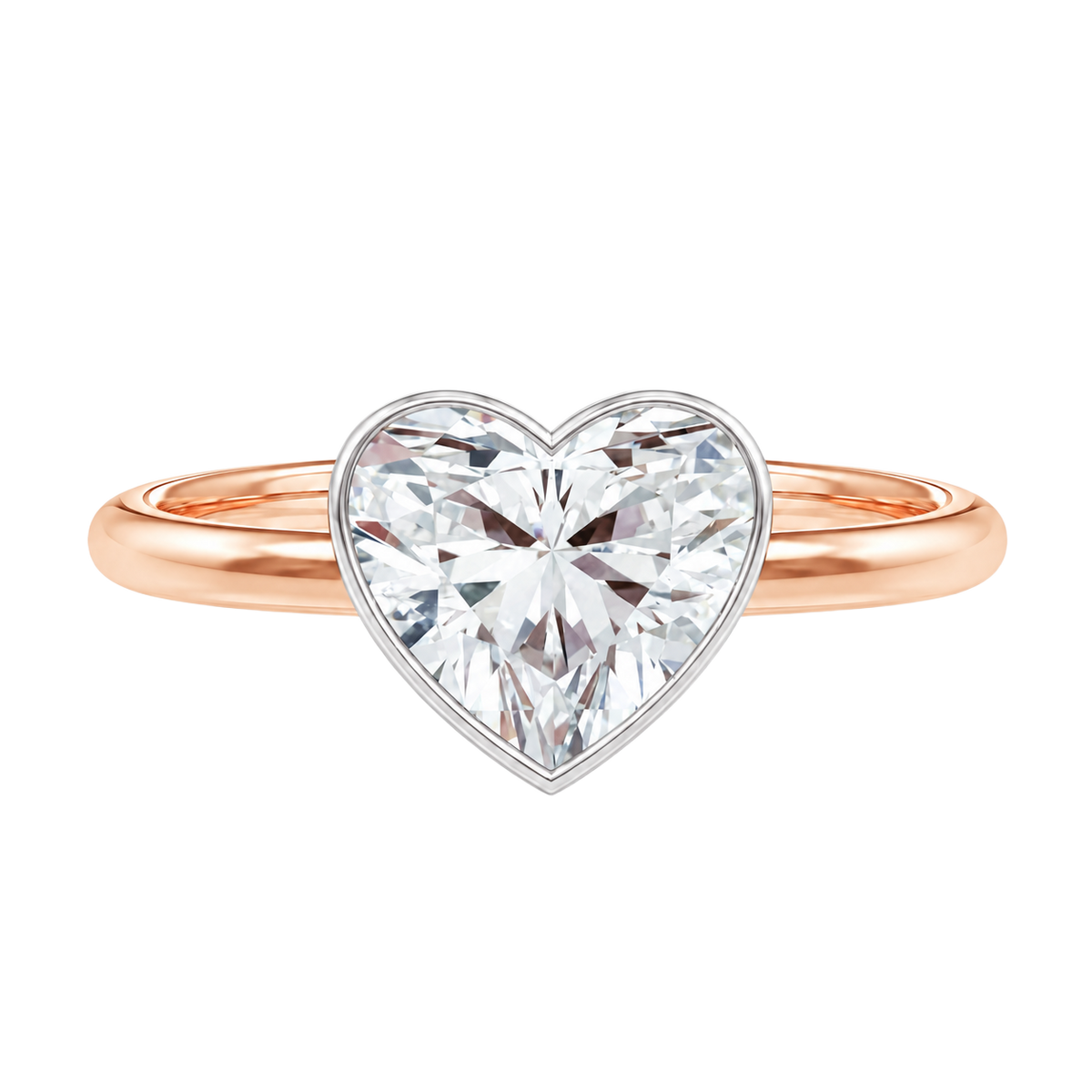 Bailey - Heart - Rose/White Tone - Plain