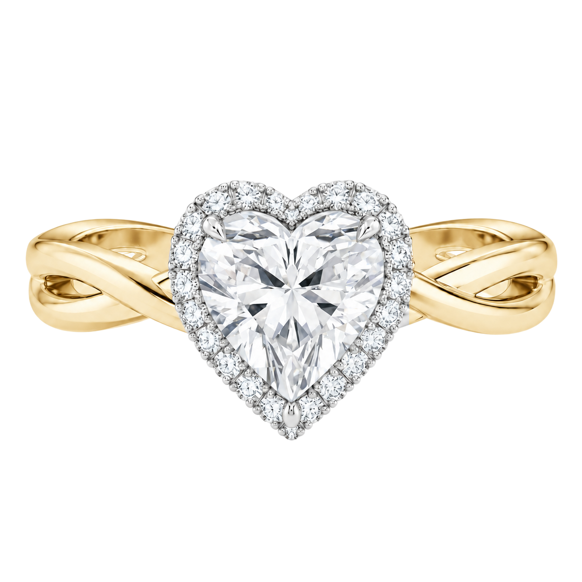 Braid - Heart - Yellow/White Tone - Plain