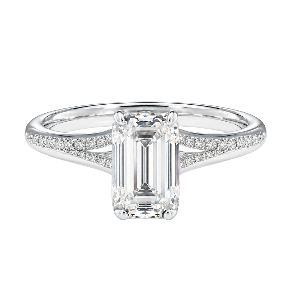 Lumiere - Emerald - White Gold - Pavé