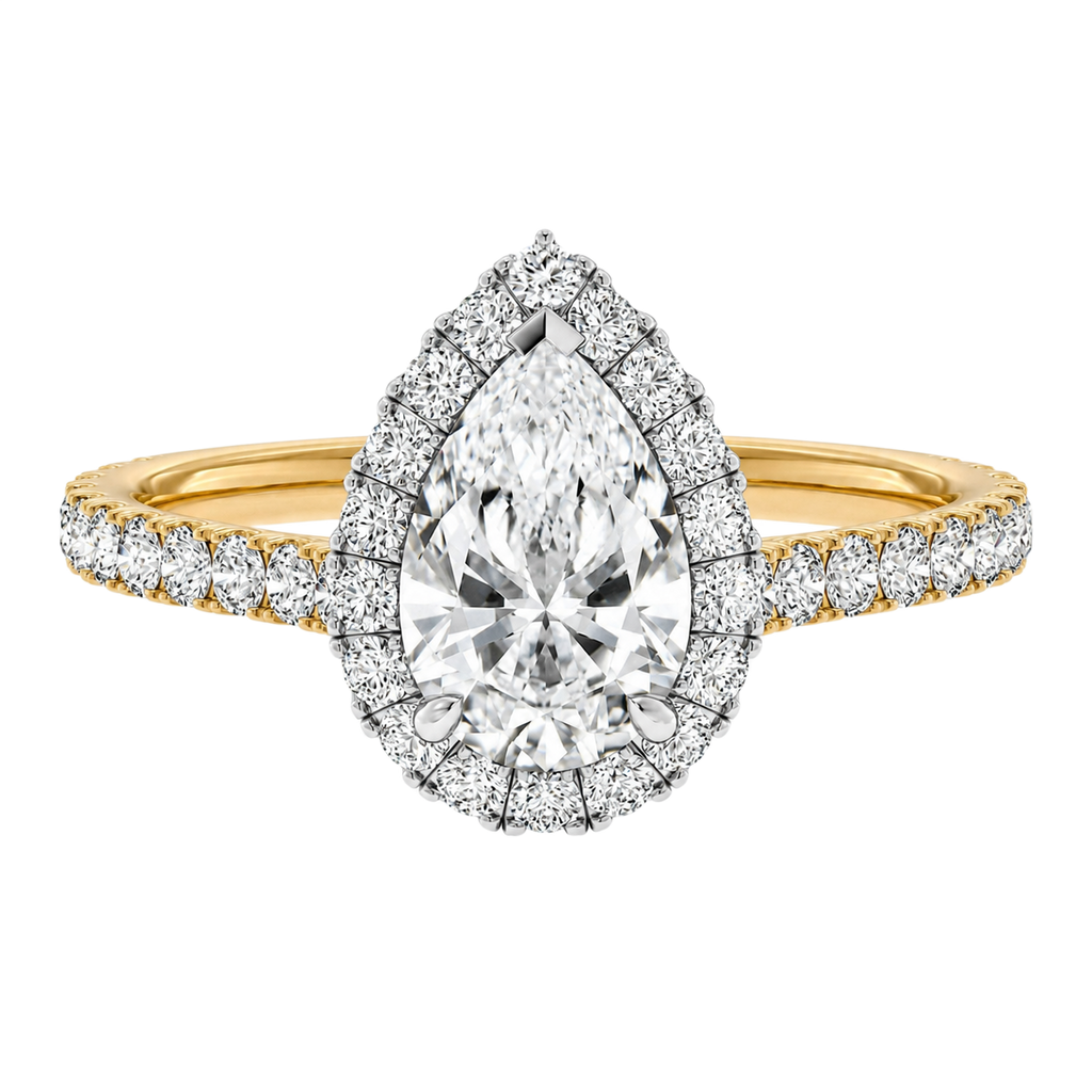 Cordelia - Pear - Yellow / White Tone - Pavé