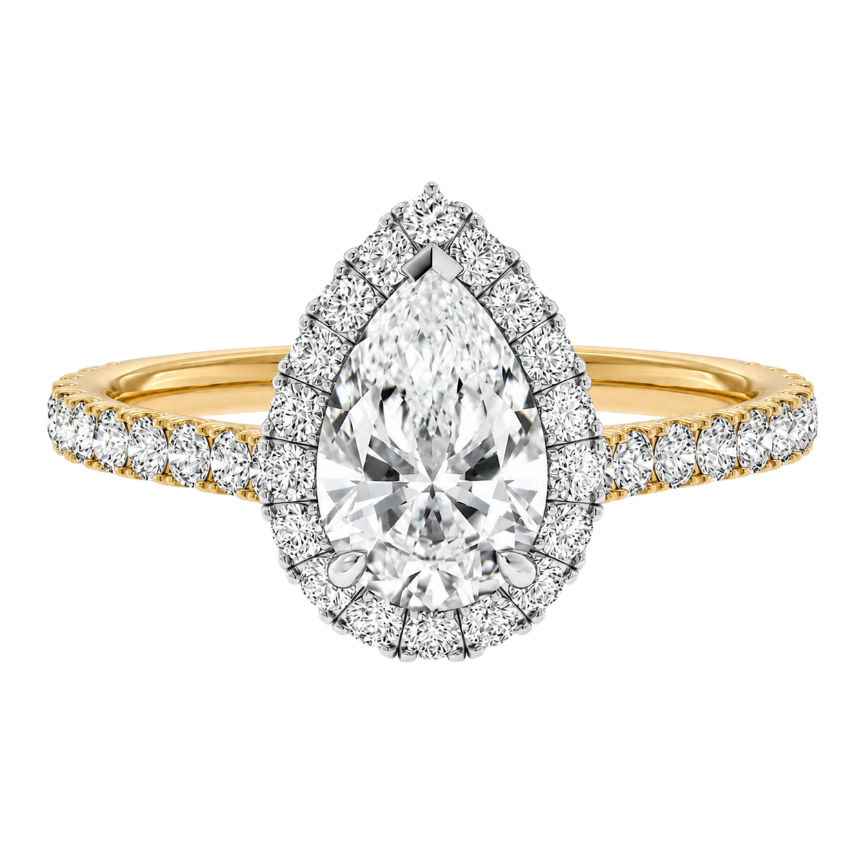 Cordelia - Pear - Yellow / White Tone - Pavé