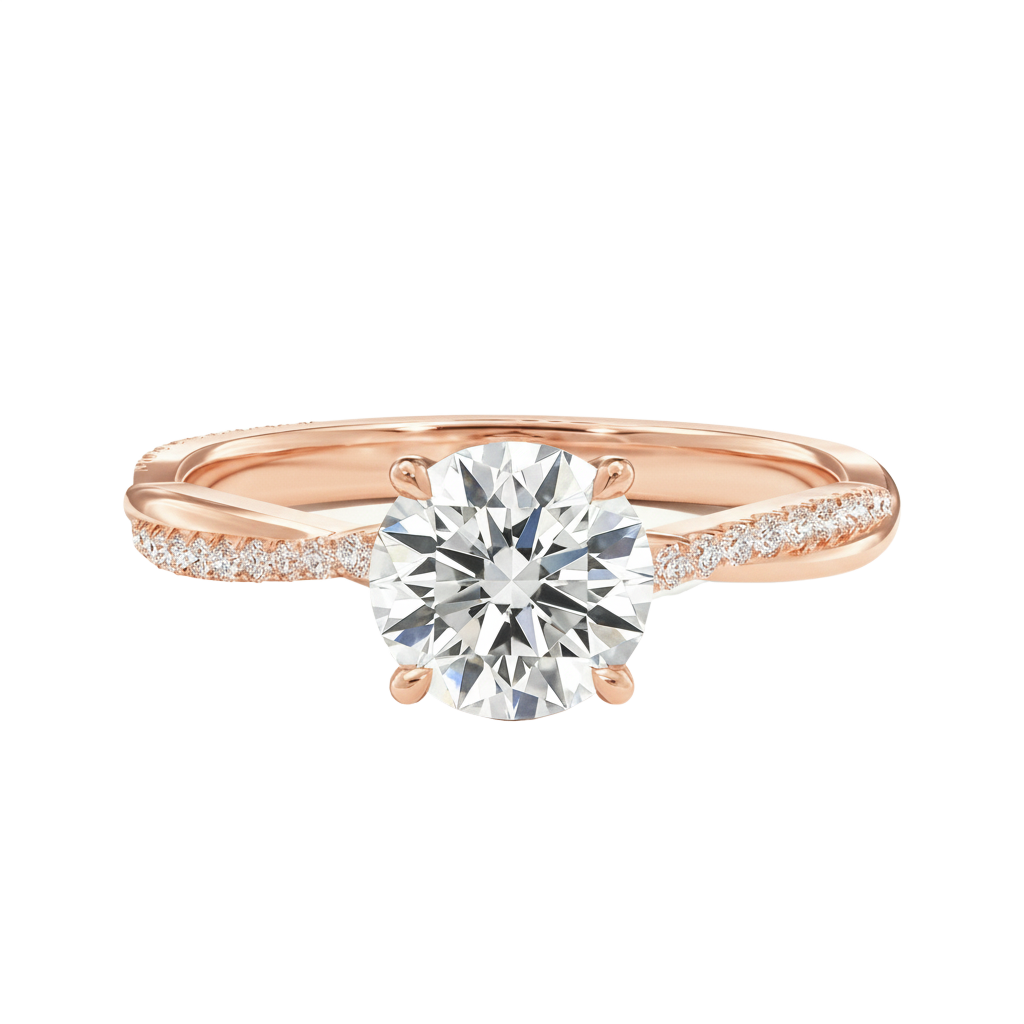 Wreath - Round - Rose Gold - Pavé