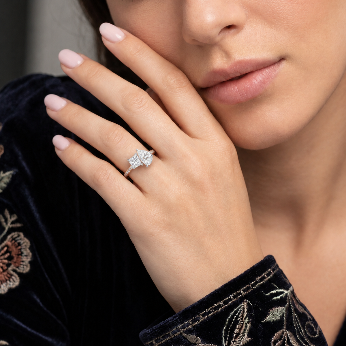 Duo - Princess - Rose/White Tone - Pavé