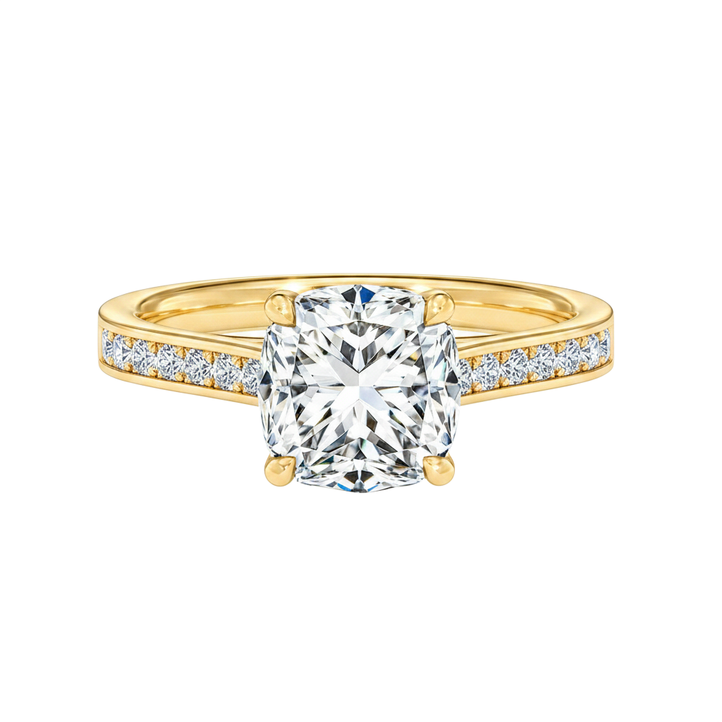 Basilica - Cushion - Yellow Gold - Channel