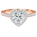 Cordelia - Heart - Rose / White Tone - Pavé