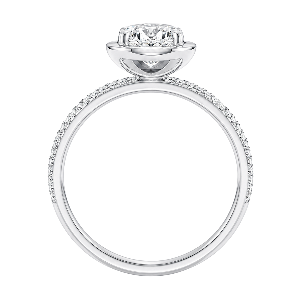 Deneuve - Oval - Platinum - Pavé