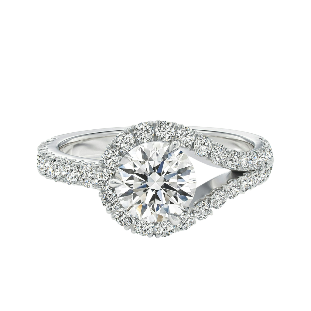 Orbit - Round - Platinum - Pavé
