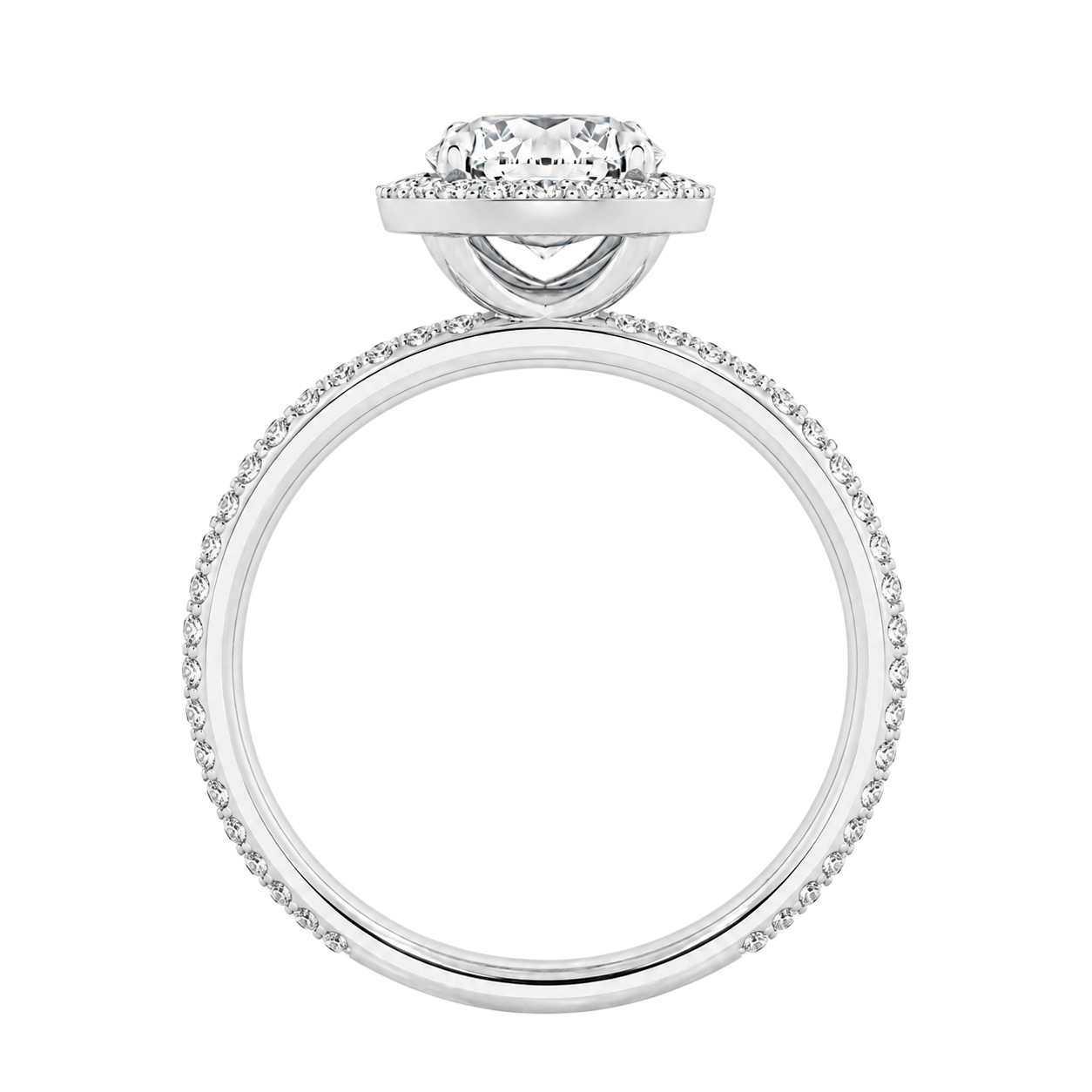 Deneuve - Round - White Gold - Pavé