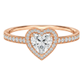 Deneuve - Heart - Rose Gold - Pavé