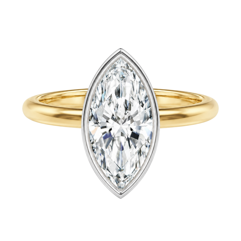 Bailey - Marquise - Yellow/White Tone - Plain