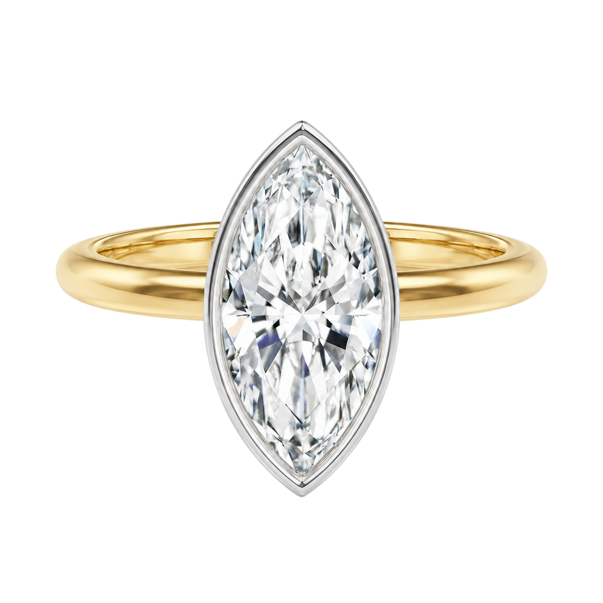 Bailey - Marquise - Yellow/White Tone - Plain