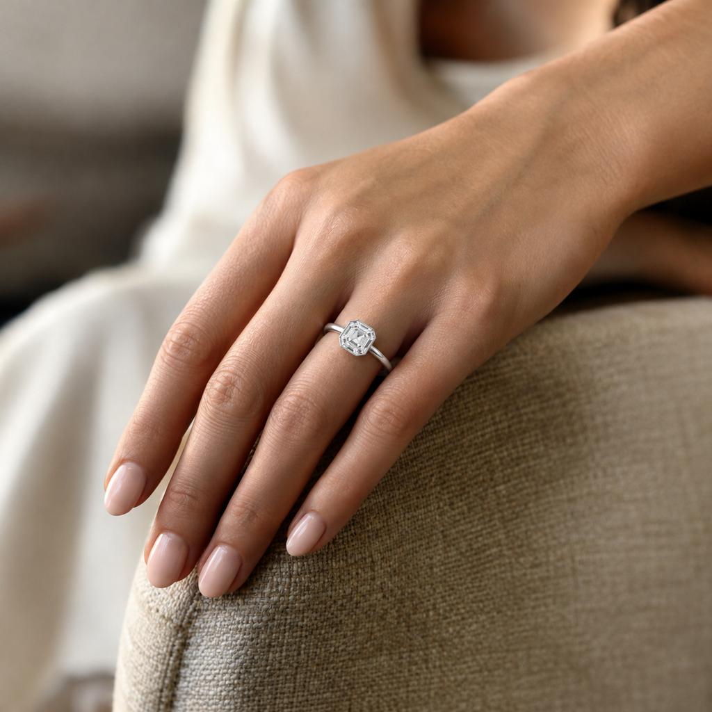 Bailey - Asscher - Platinum - Plain