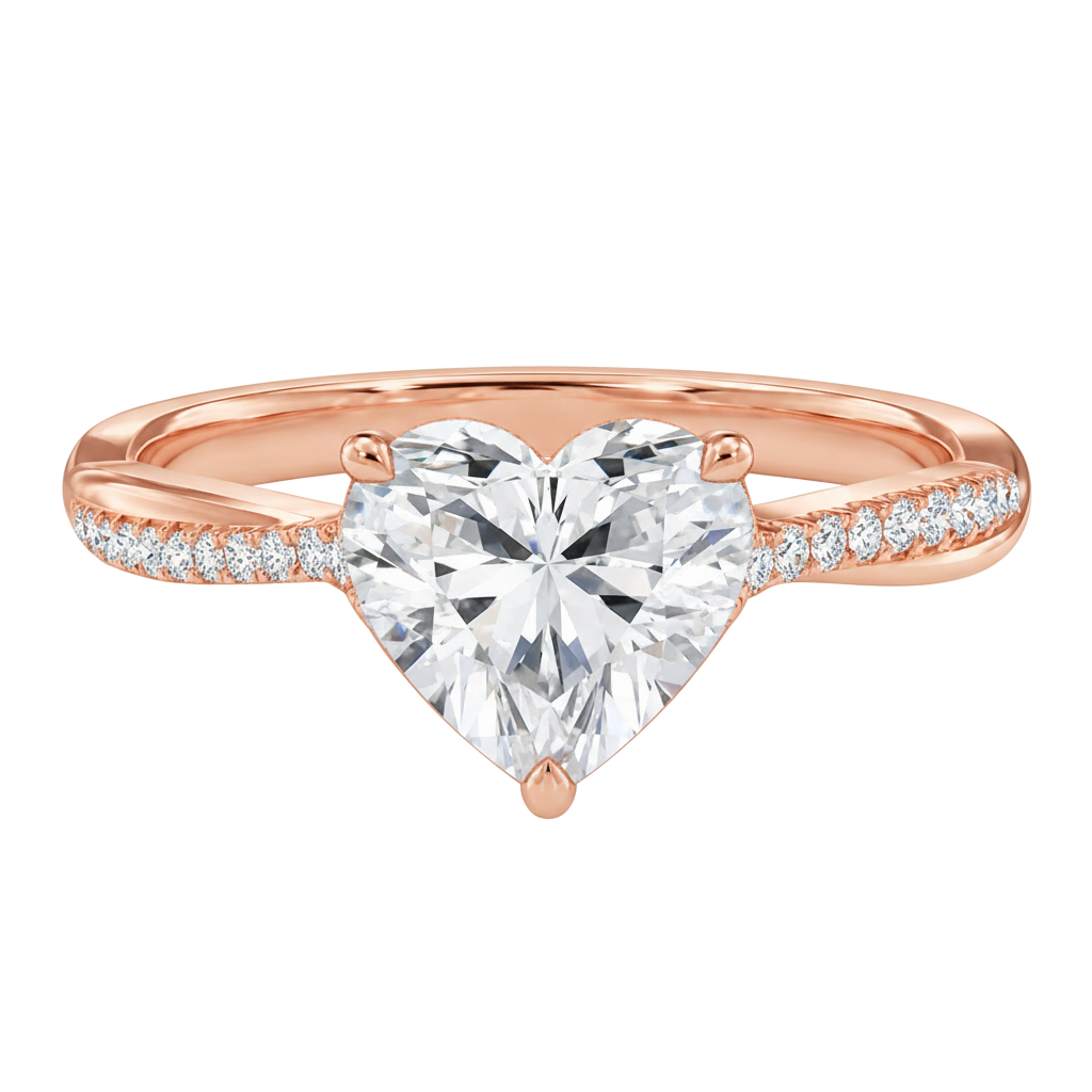 Wreath - Heart - Rose Gold - Pavé