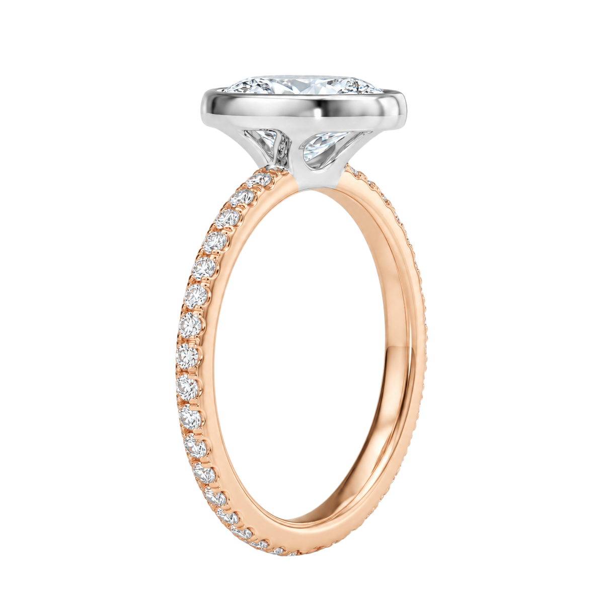 Bailey - Oval - Rose/White Tone - Pavé