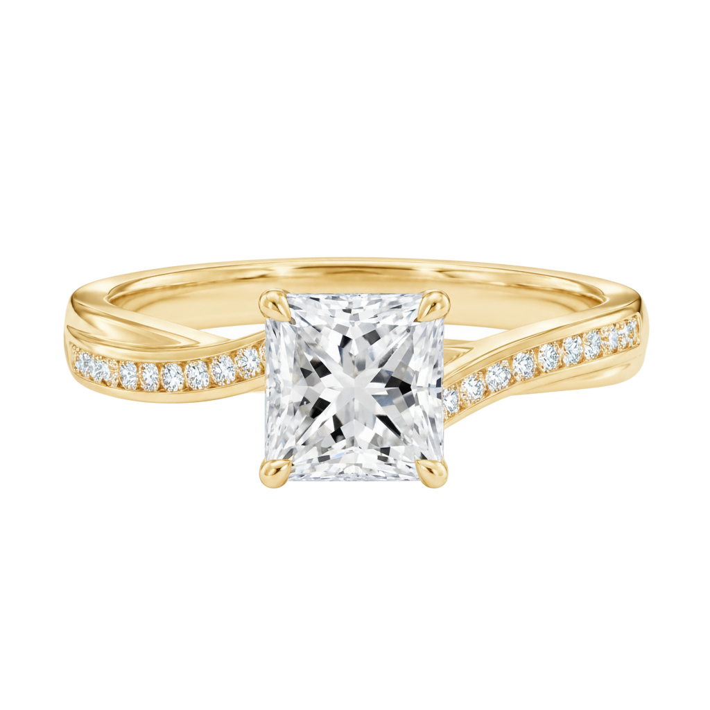 Wreath - Princess - Yellow Gold - Channel