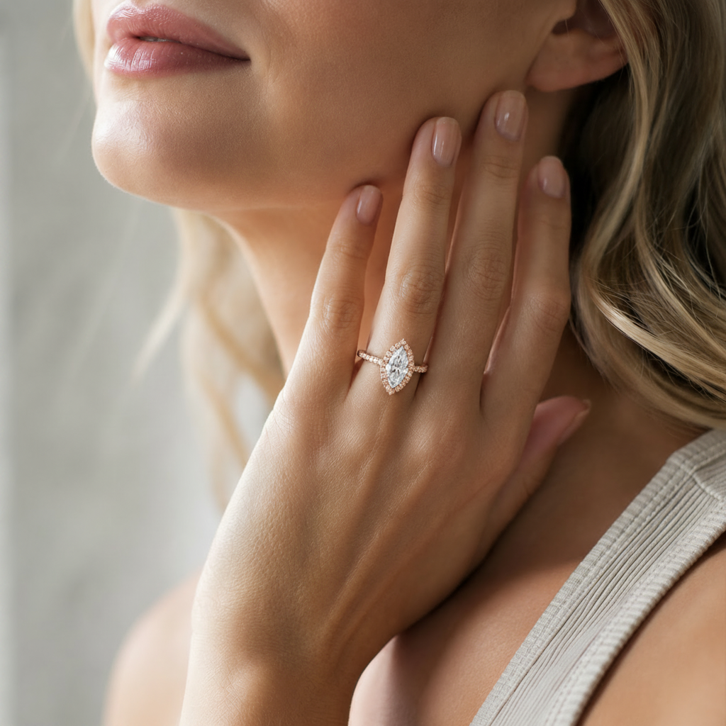 Cordelia - Marquise - Rose Gold - Channel