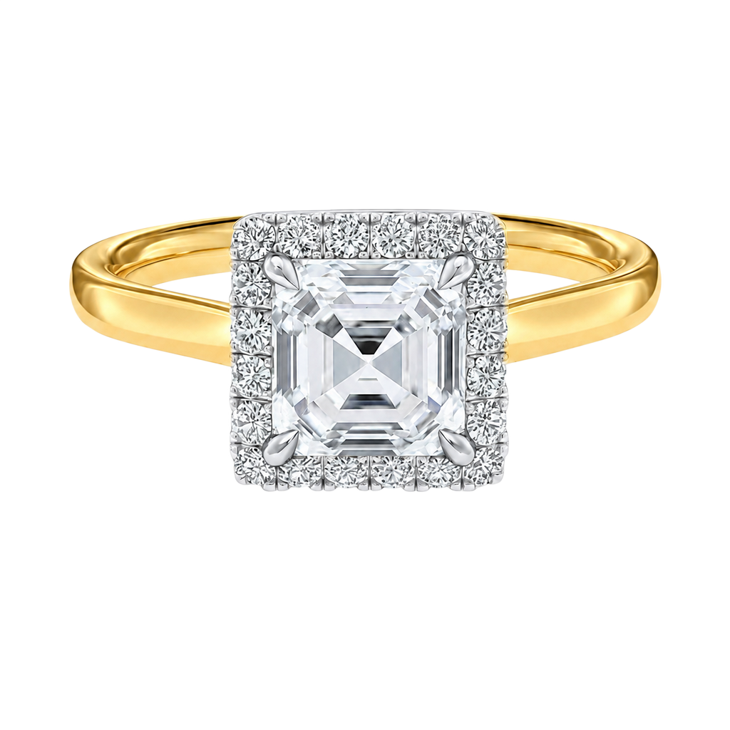Cordelia - Asscher - Yellow / White Tone - Plain