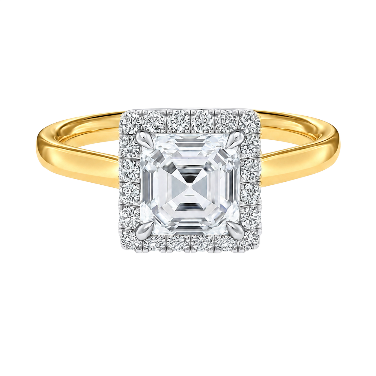 Cordelia - Asscher - Yellow / White Tone - Plain
