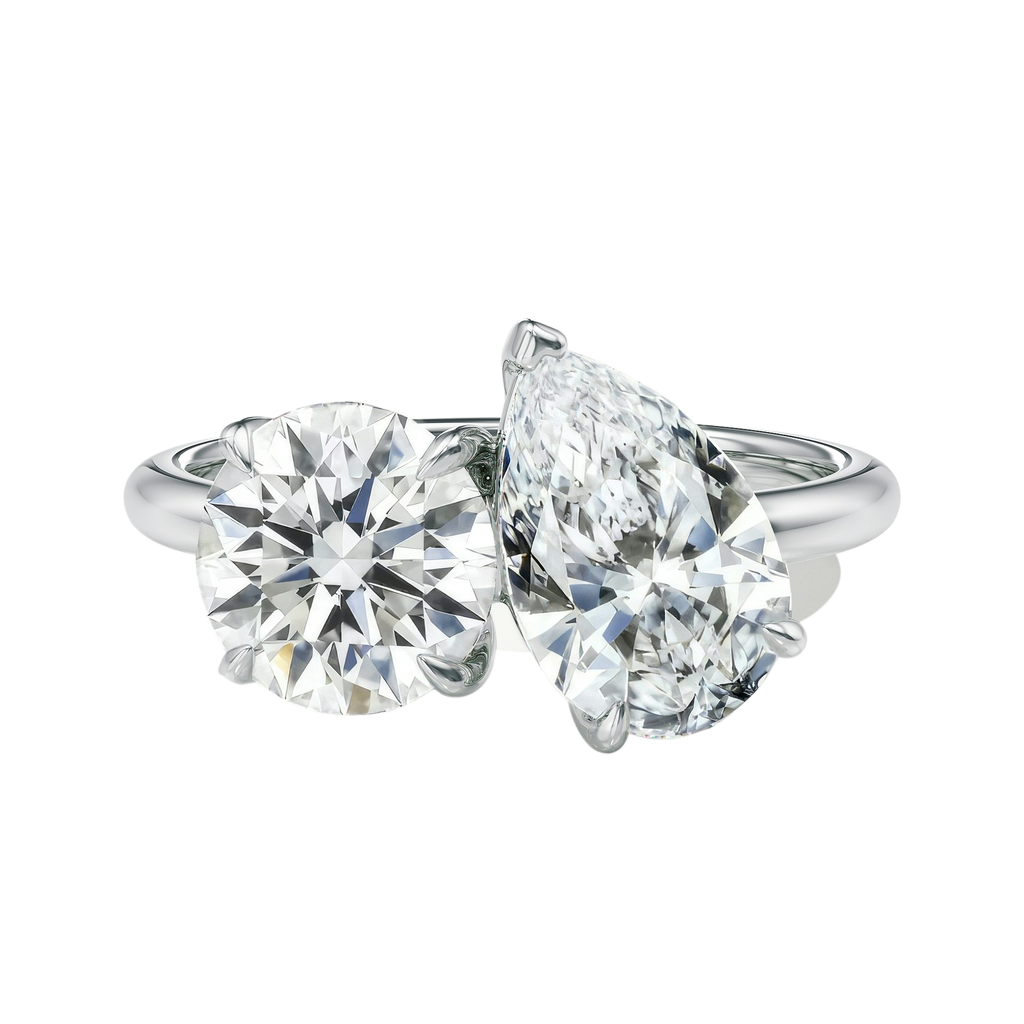 Duo - Round - White Gold - Plain