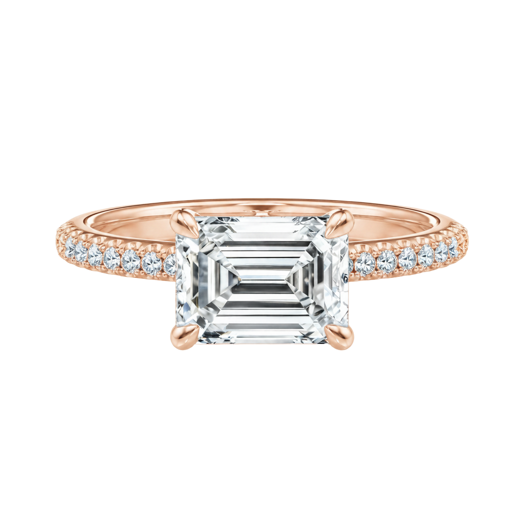Meridian - Emerald - Rose Gold - Pavé