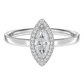 Deneuve - Marquise - White Gold - Plain