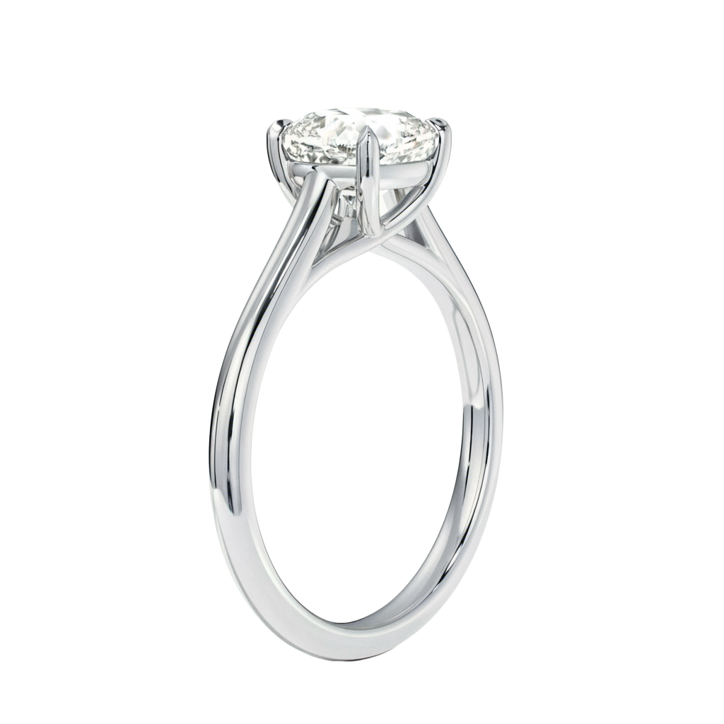 Basilica - Cushion - White Gold - Plain