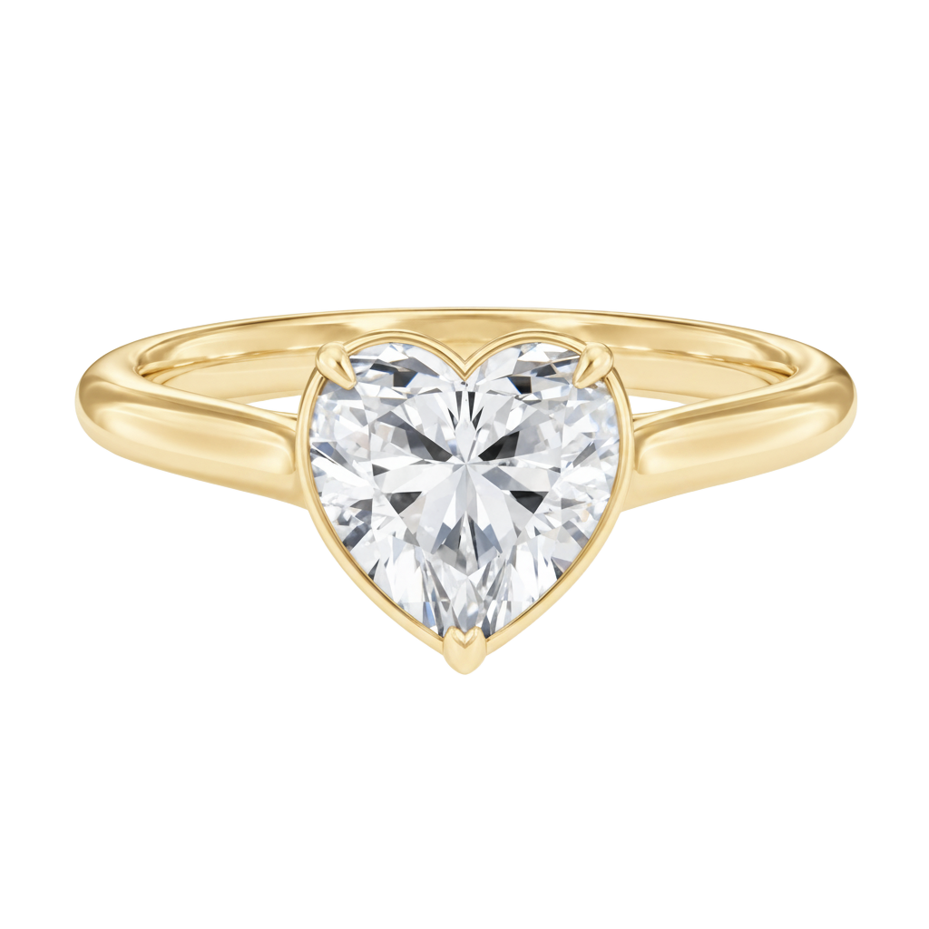 Solenne - Heart - Yellow Gold - Plain