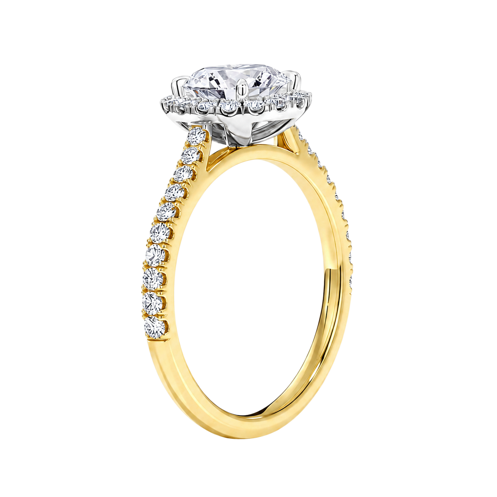 Cordelia - Heart - Yellow / White Tone - Pavé