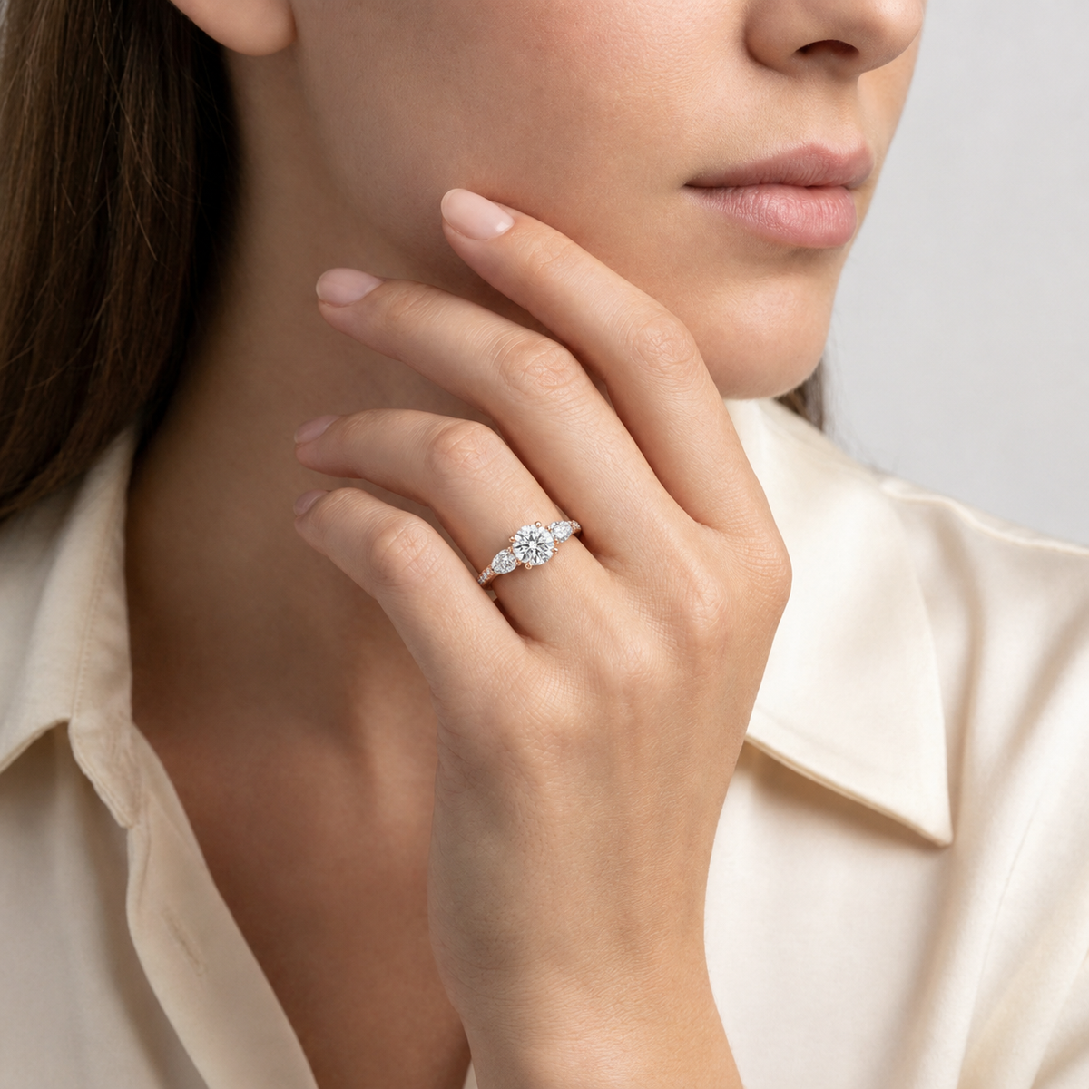 Halcyon - Round - Rose Gold - Pavé