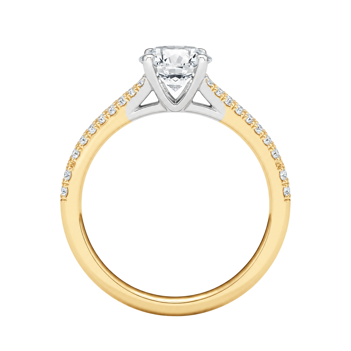 Wreath - Cushion - Yellow/White Tone - Pavé