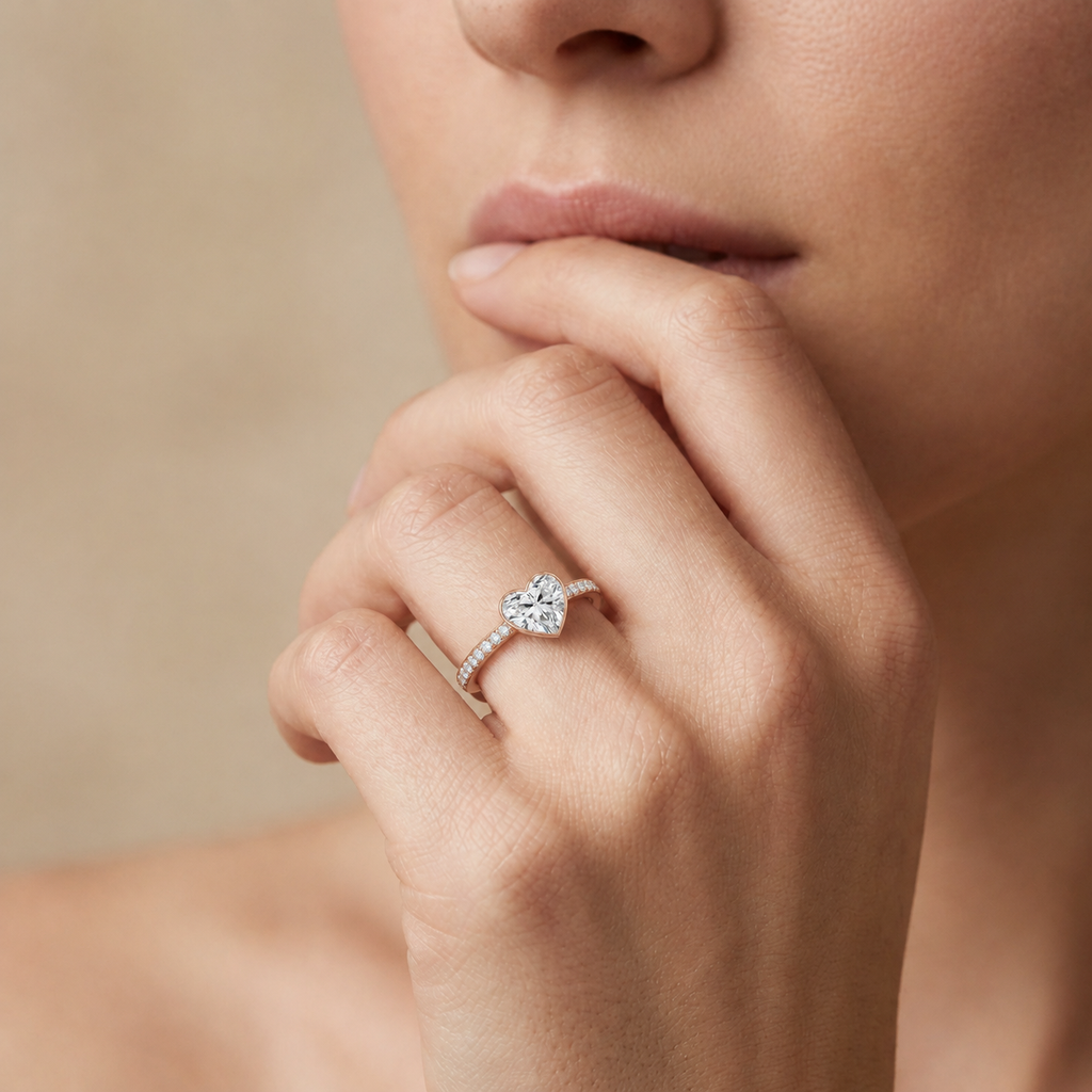 Bailey - Heart - Rose Gold - Pavé