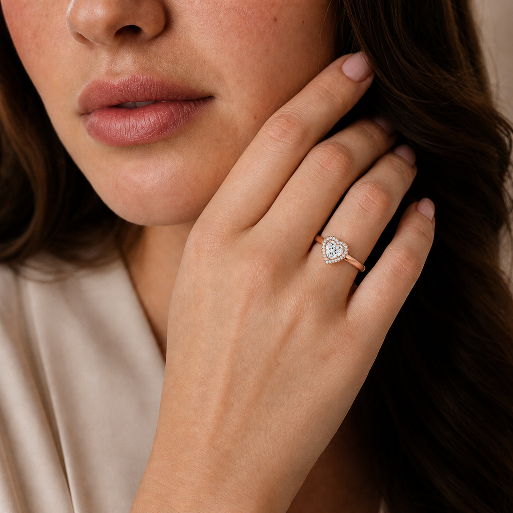 Deneuve - Heart - Rose Gold - Plain