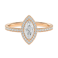 Deneuve - Marquise - Rose Gold - Pavé