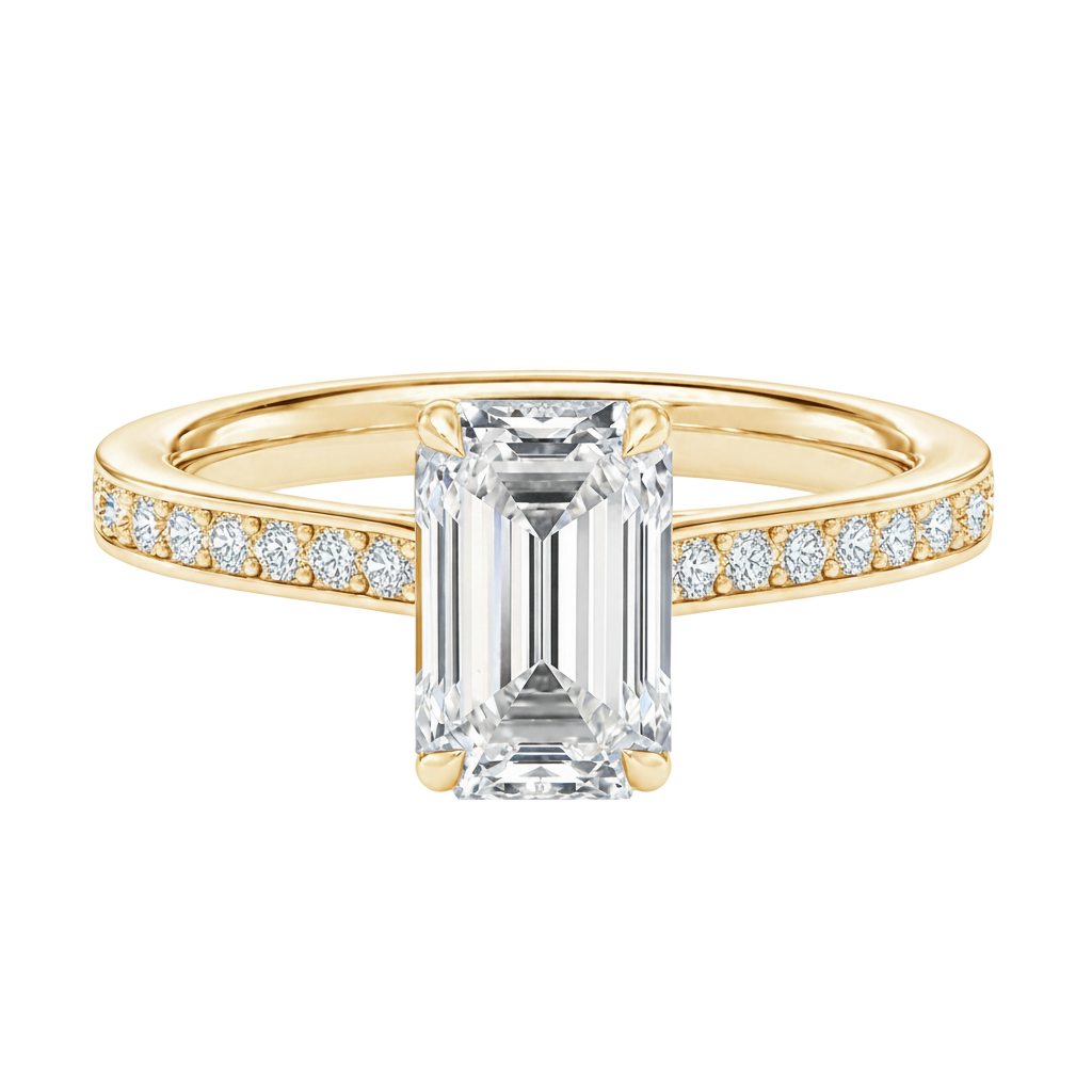 Talia - Emerald - Yellow Gold - Channel