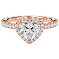 Cordelia - Heart - Rose Gold - Pavé