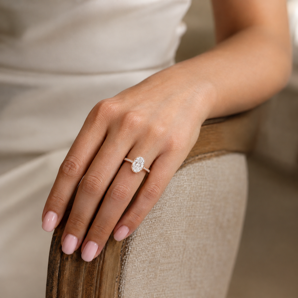 Solenne - Oval - Rose Gold - Pavé