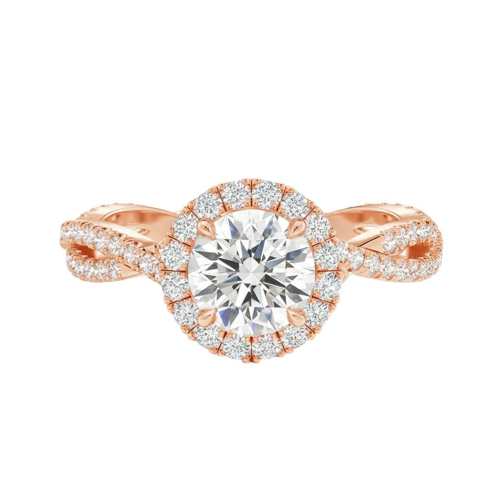 Braid - Round - Rose Gold - Pavé