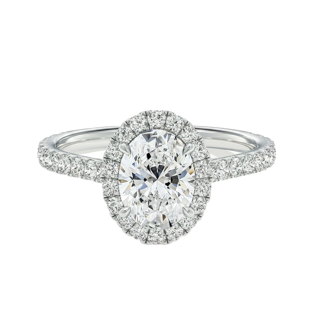 Cordelia - Oval - Platinum - Pavé