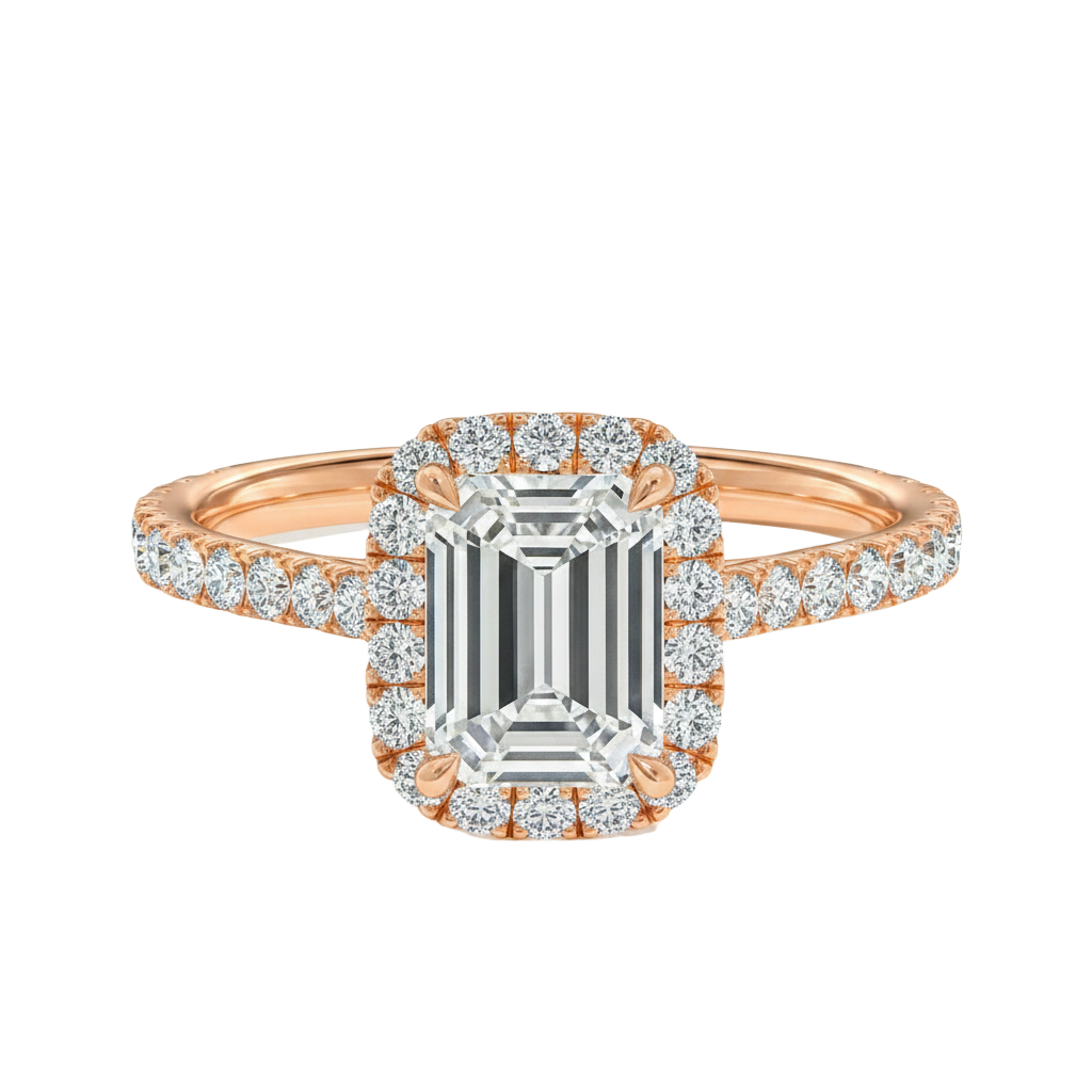 Cordelia - Emerald - Rose Gold - Pavé