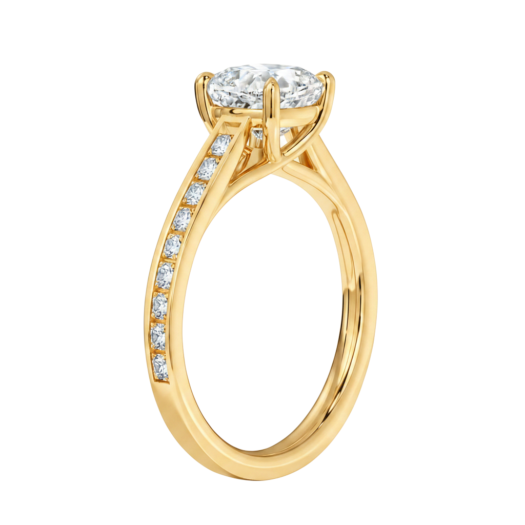 Basilica - Cushion - Yellow Gold - Channel