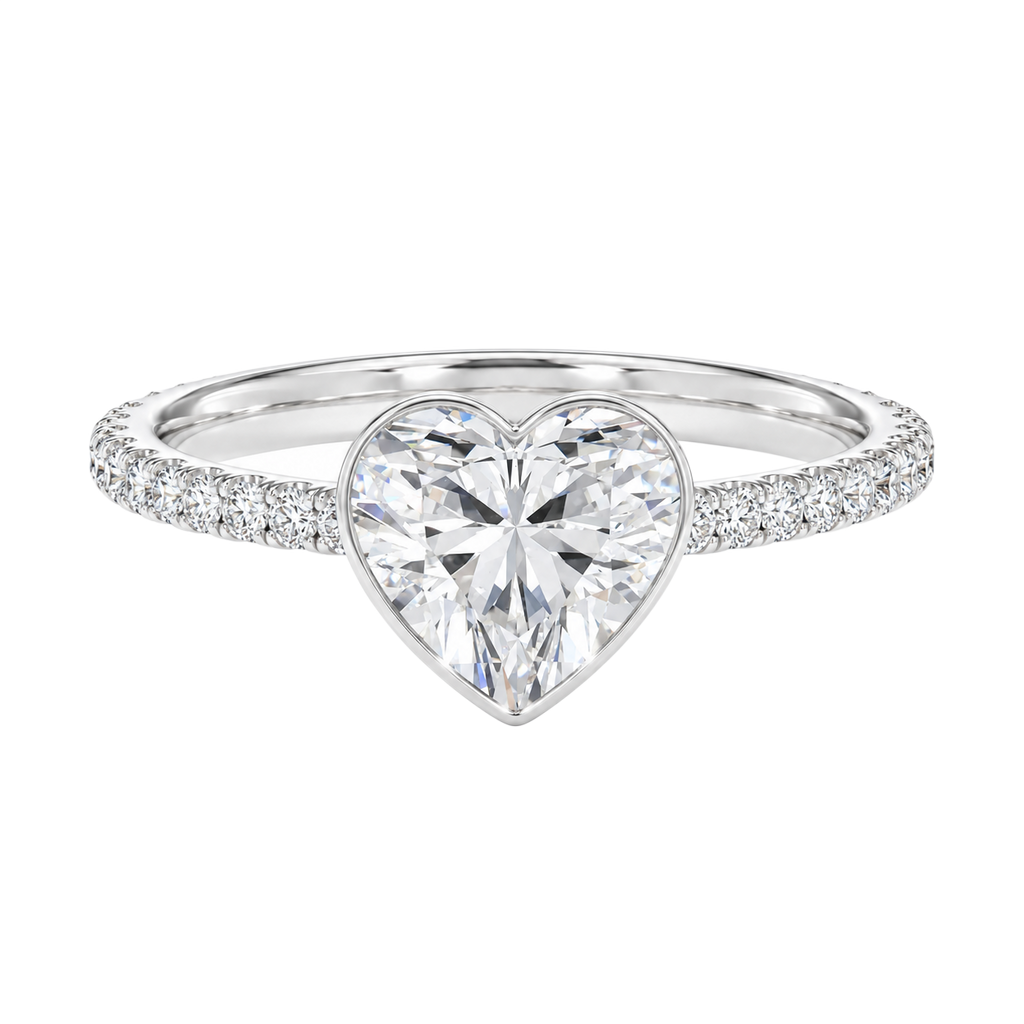 Solenne - Heart - White Gold - Pavé