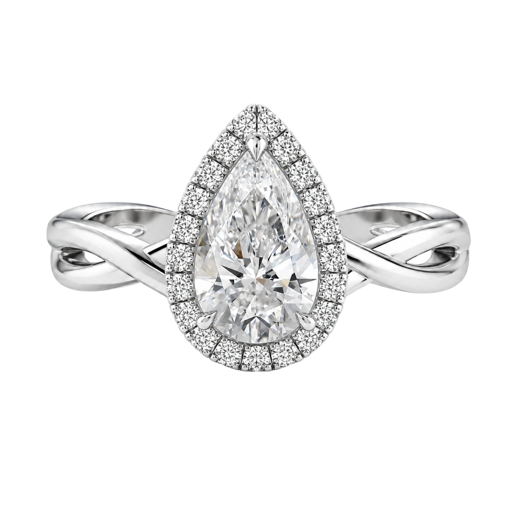 Braid - Pear - White Gold - Plain