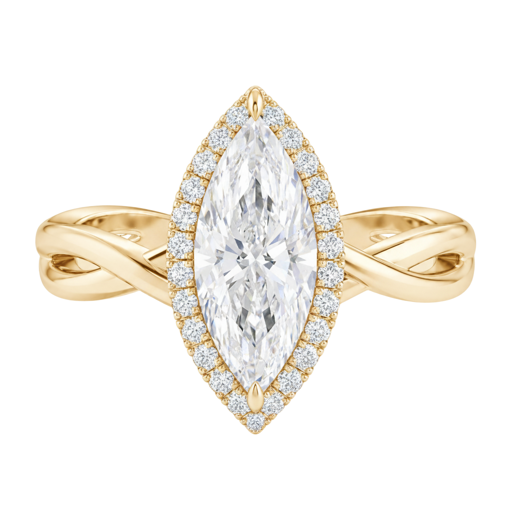 Braid - Marquise - Yellow Gold - Plain